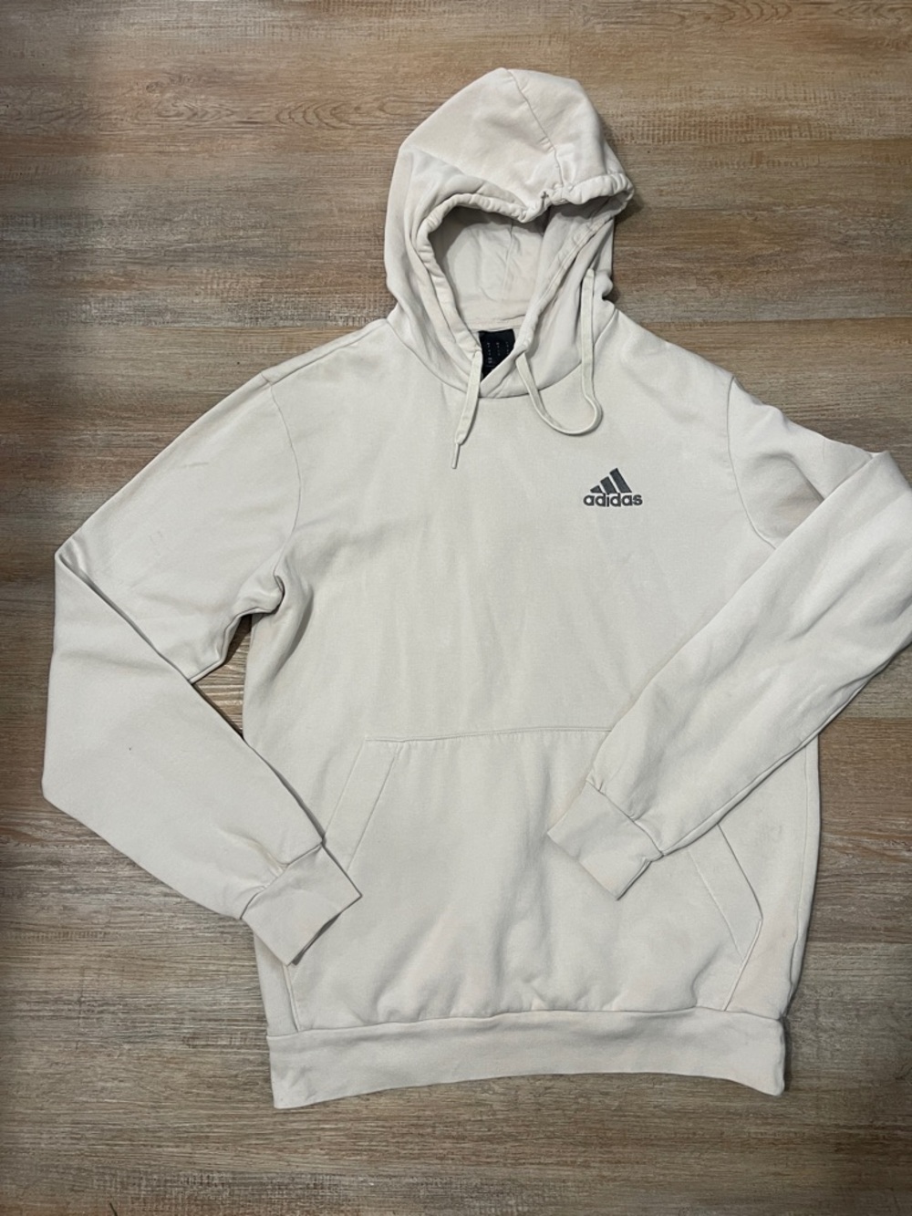 adidas Cream Men's Pullover Hoodie with Logo